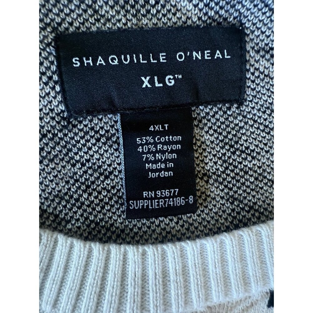 Shaquille O'Neal Mens Houndstooth Sweater Size 4XL Tall Printed Crewneck Winter - Picture 8 of 9